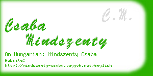 csaba mindszenty business card